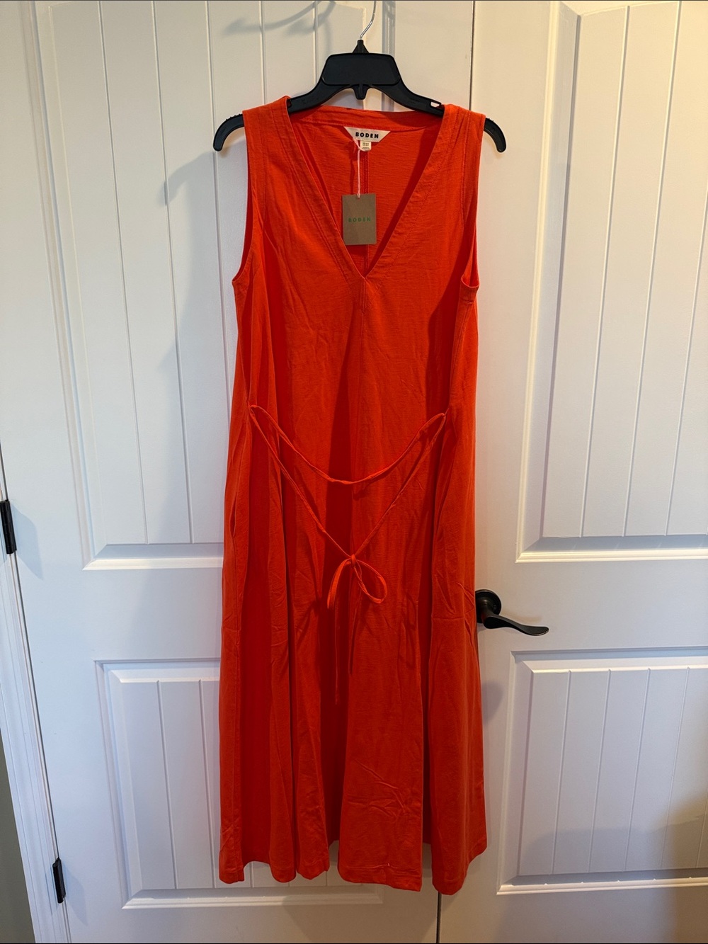 Boden Sleeveless V-Neck Orange Maxi Dress
